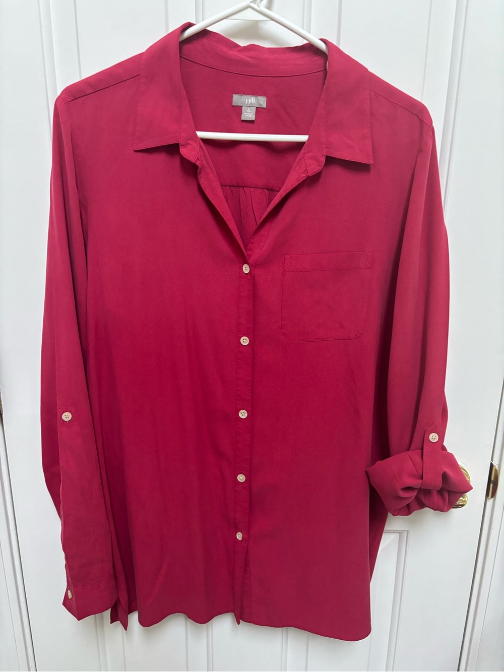 J.Jill Silk roll sleeve Shirt  Women’s LTall